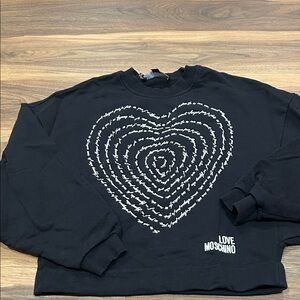 Love Moschino Black and White Heart Top